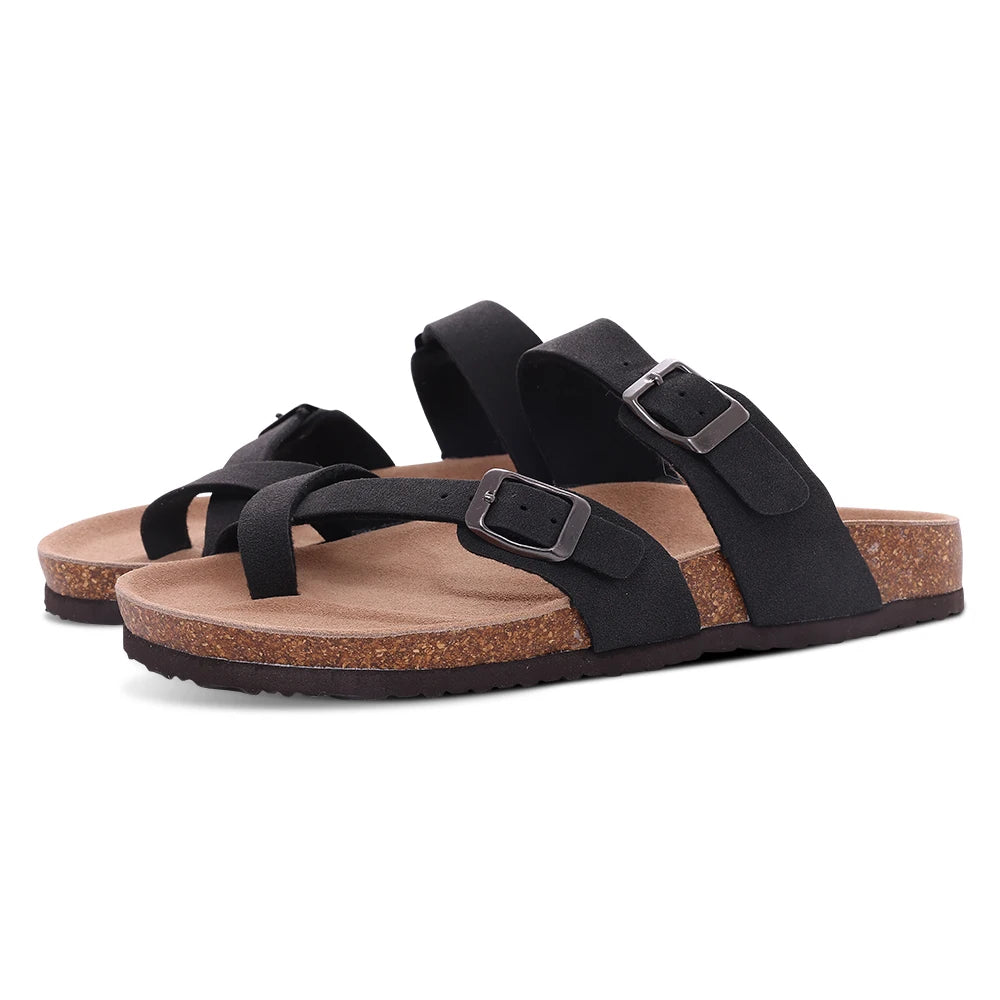 Women's Classic Cork Slippers | Comfortable Suede Clogs with Arch Support