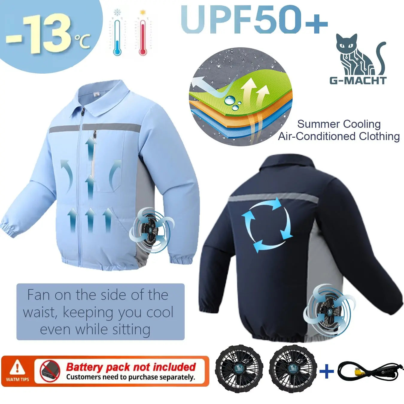 Smart Cooling Jacket for Men | Breathable Air Conditioning Apparel