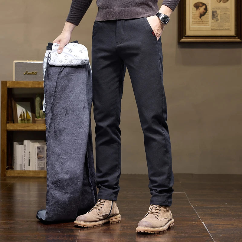 Warm Fleece Lined Jeans for Men | Slim Fit Thermal Denim Pants