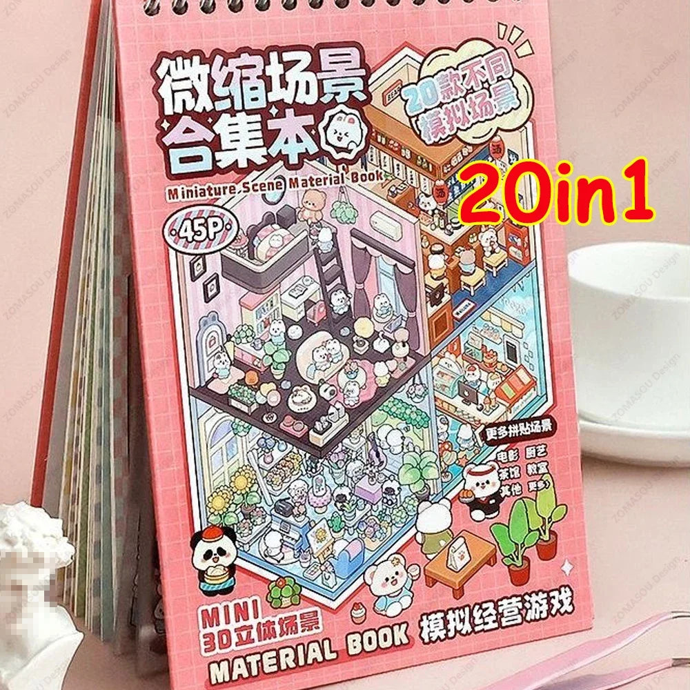 20Pcs Cartoon DIY Landscape Stickers | Kids' Creative Fun