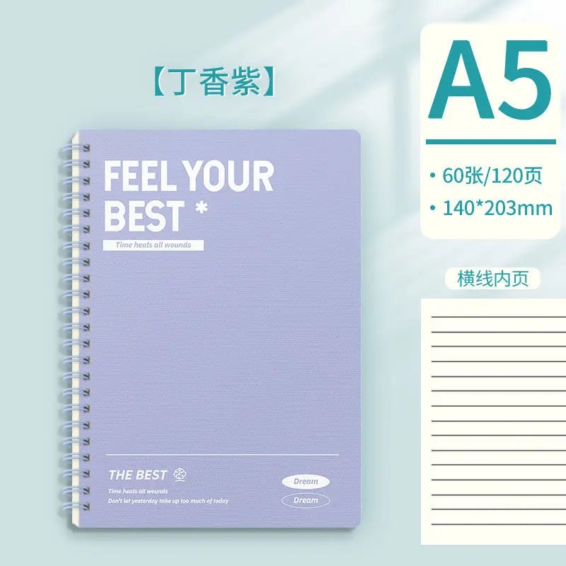 Thickened A5 Spiral Notebooks with Perforated Pages for Students