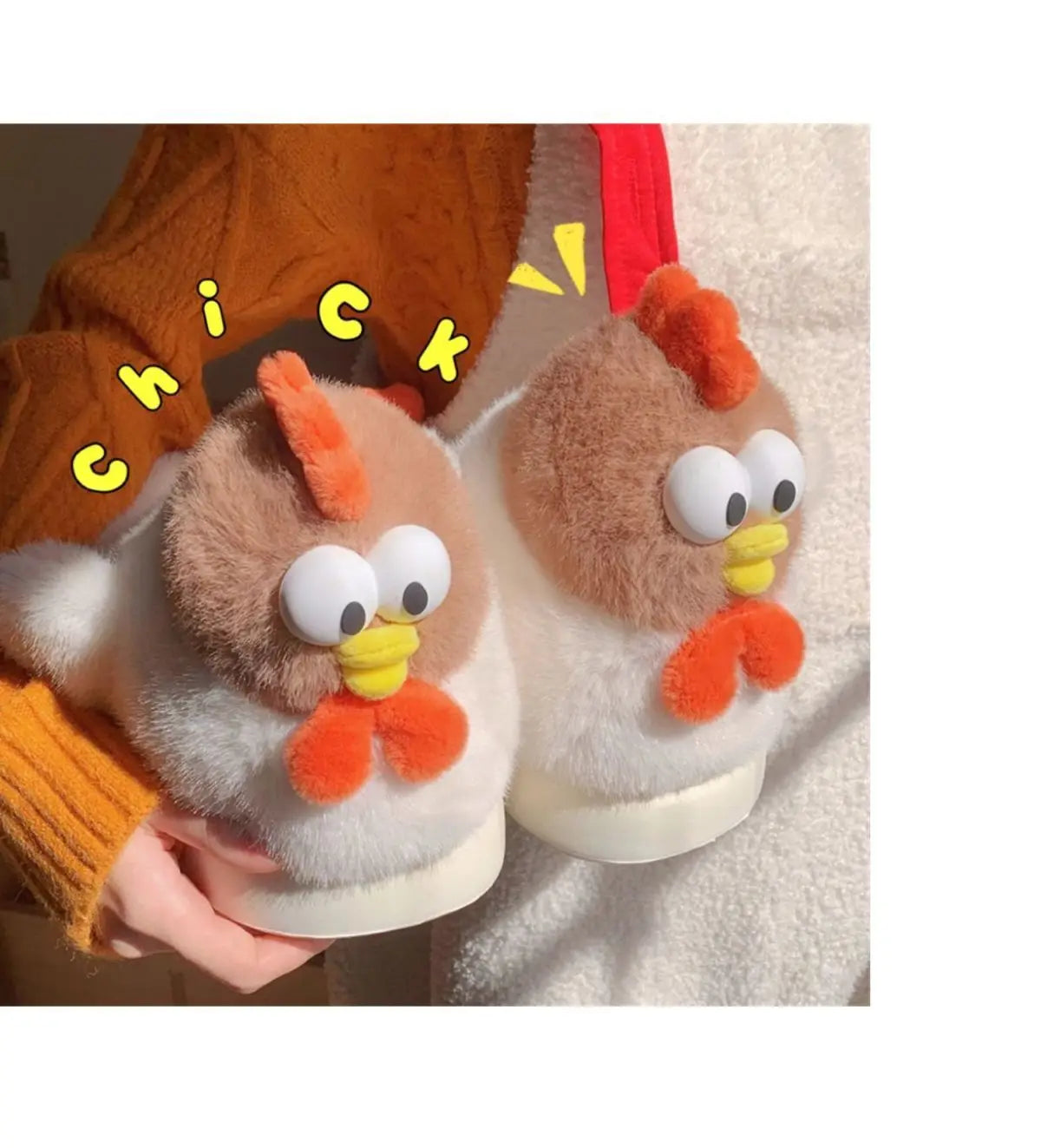 Women's Cute Chick Plush Slippers | Fluffy Warm Winter Shoes