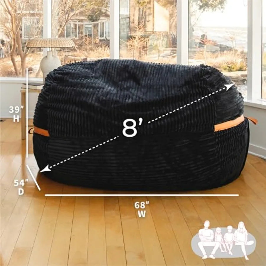 Oversized 8Ft Foam Bean Bag Chair | Ultimate Relaxation for All