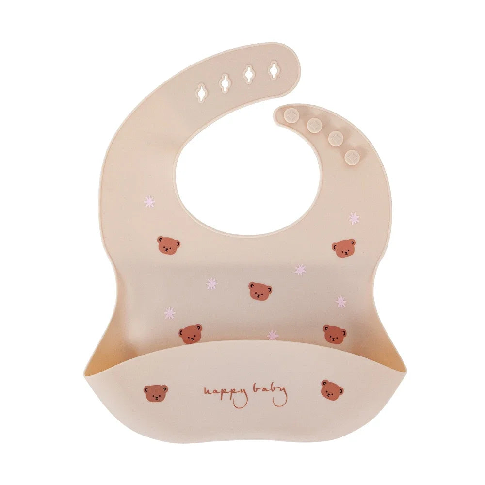Adjustable Waterproof Silicone Baby Feeding Bibs for Kids