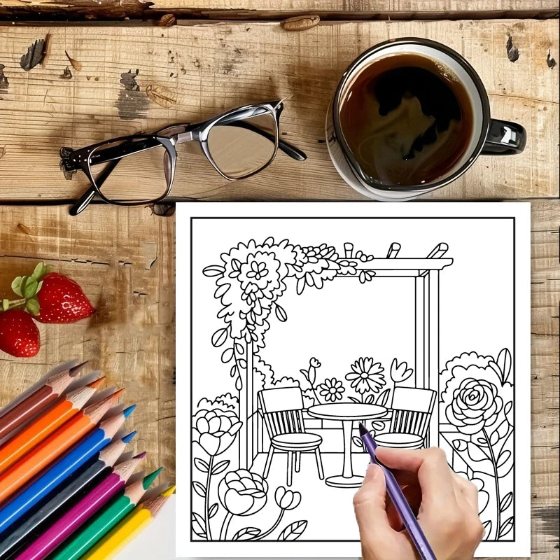 Garden Coloring Book for Adults | Stress Relief & Relaxation