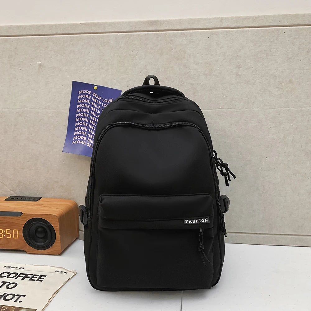 Large Capacity Solid Color Backpack for Students | Travel Ready