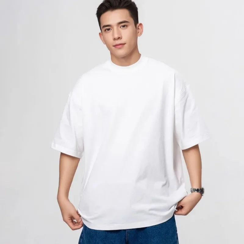 Men's Heavyweight Cotton Half Sleeve T-Shirt | Breathable Summer Style