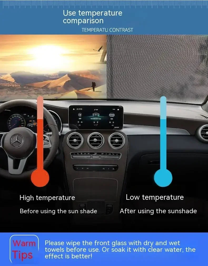Retractable Car Sunshade | UV Protection & Easy Installation
