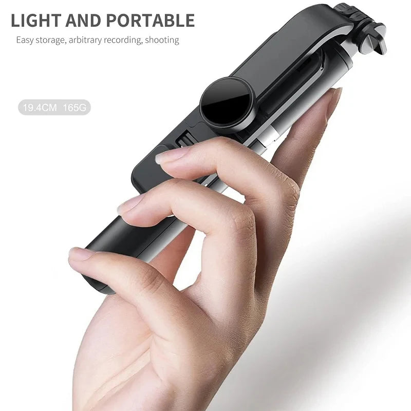 Extended Selfie Stick Tripod with Wireless Bluetooth Remote & LED Light
