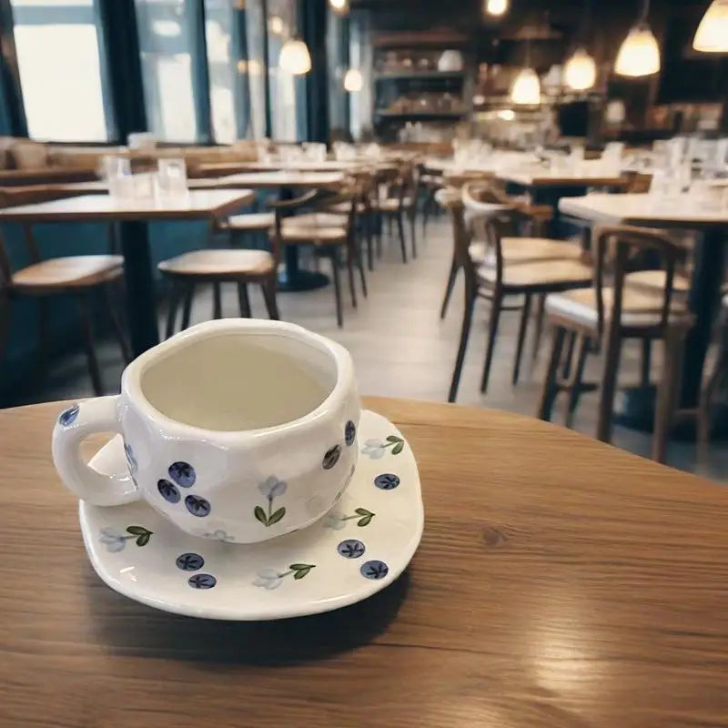 Hand-Drawn Ceramic Coffee Cup | Unique Artistic Drinkware