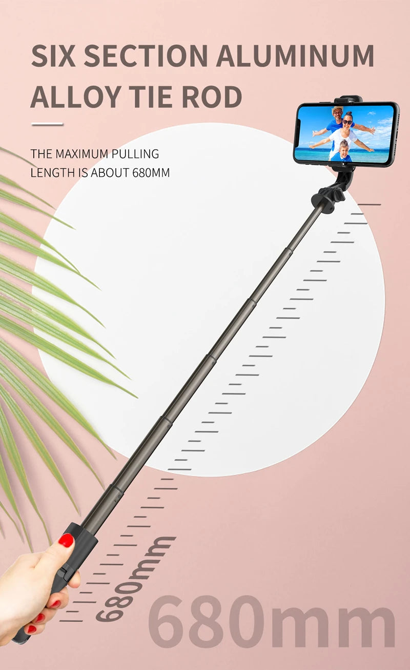 Extended Selfie Stick Tripod with Wireless Bluetooth Remote & LED Light
