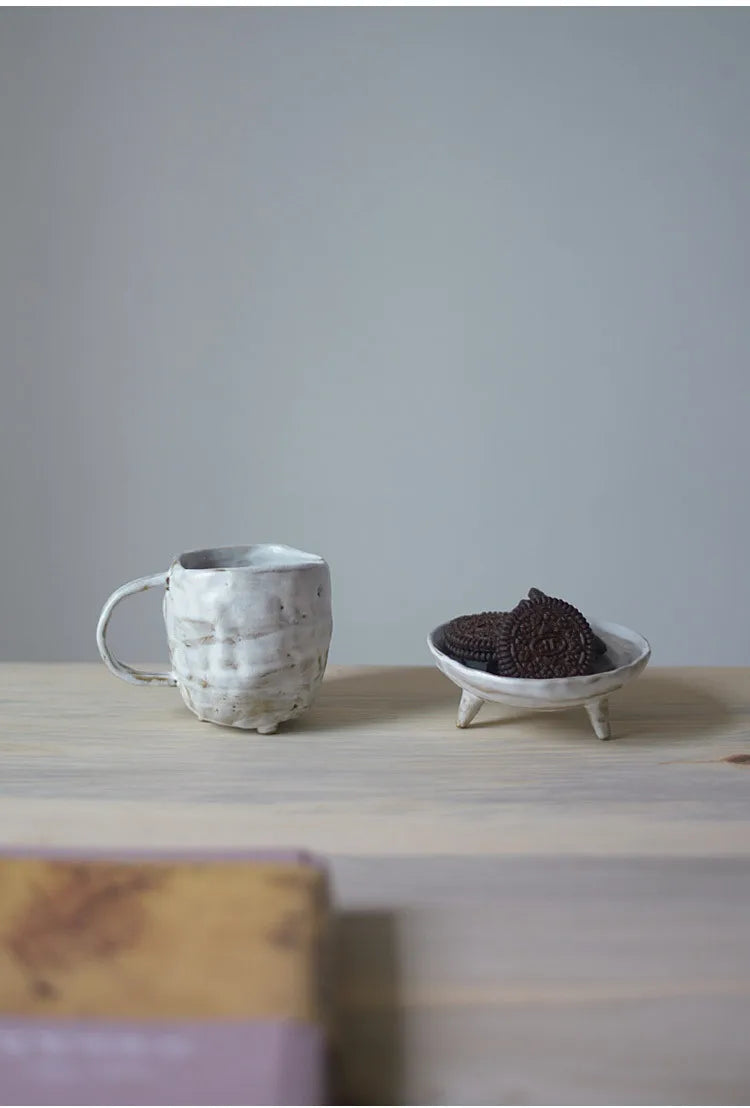 Taza de cerámica artesanal estilo japonés | Taza de café retro