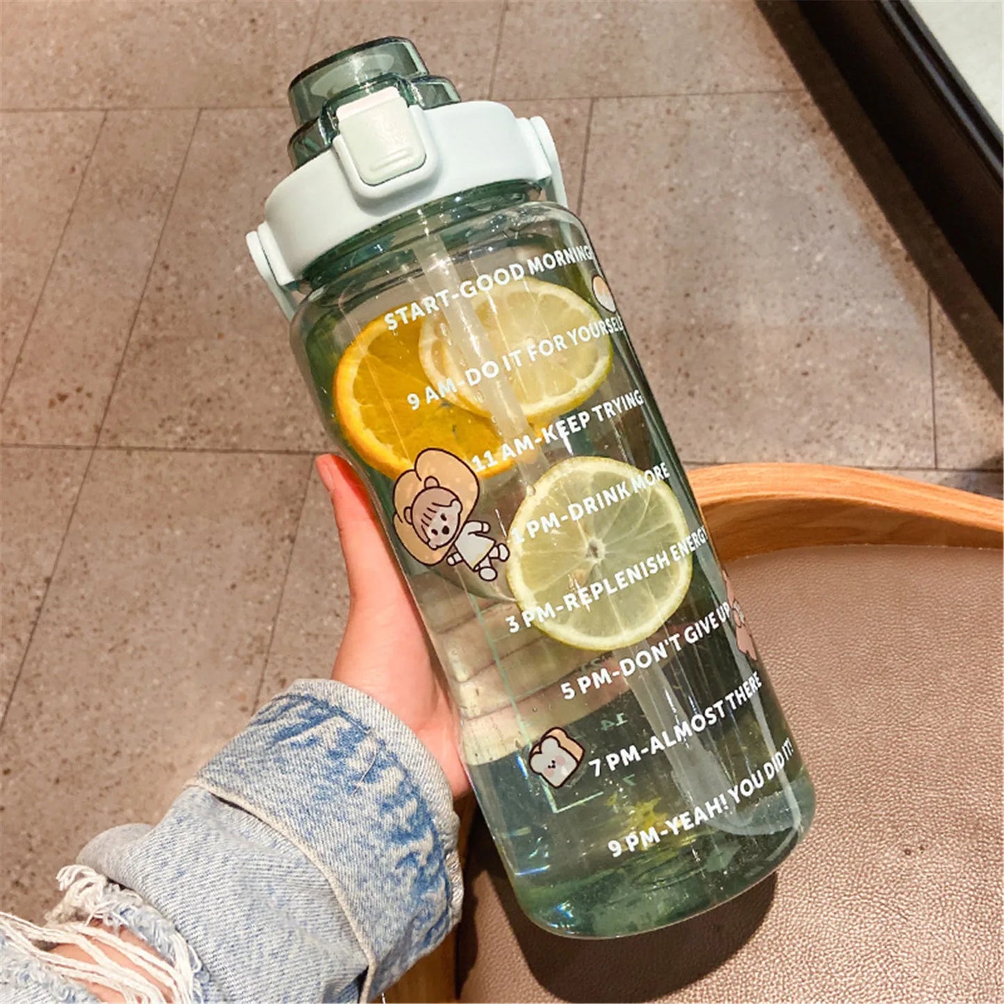 2000ml Large Capacity Sports Water Bottle | Leak-Proof & Portable