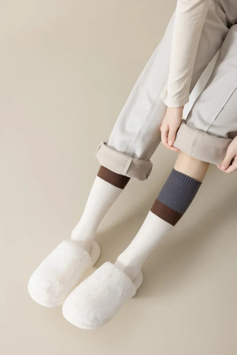 Women's Cotton Color Matching Knee Socks | Fashion-Forward Style