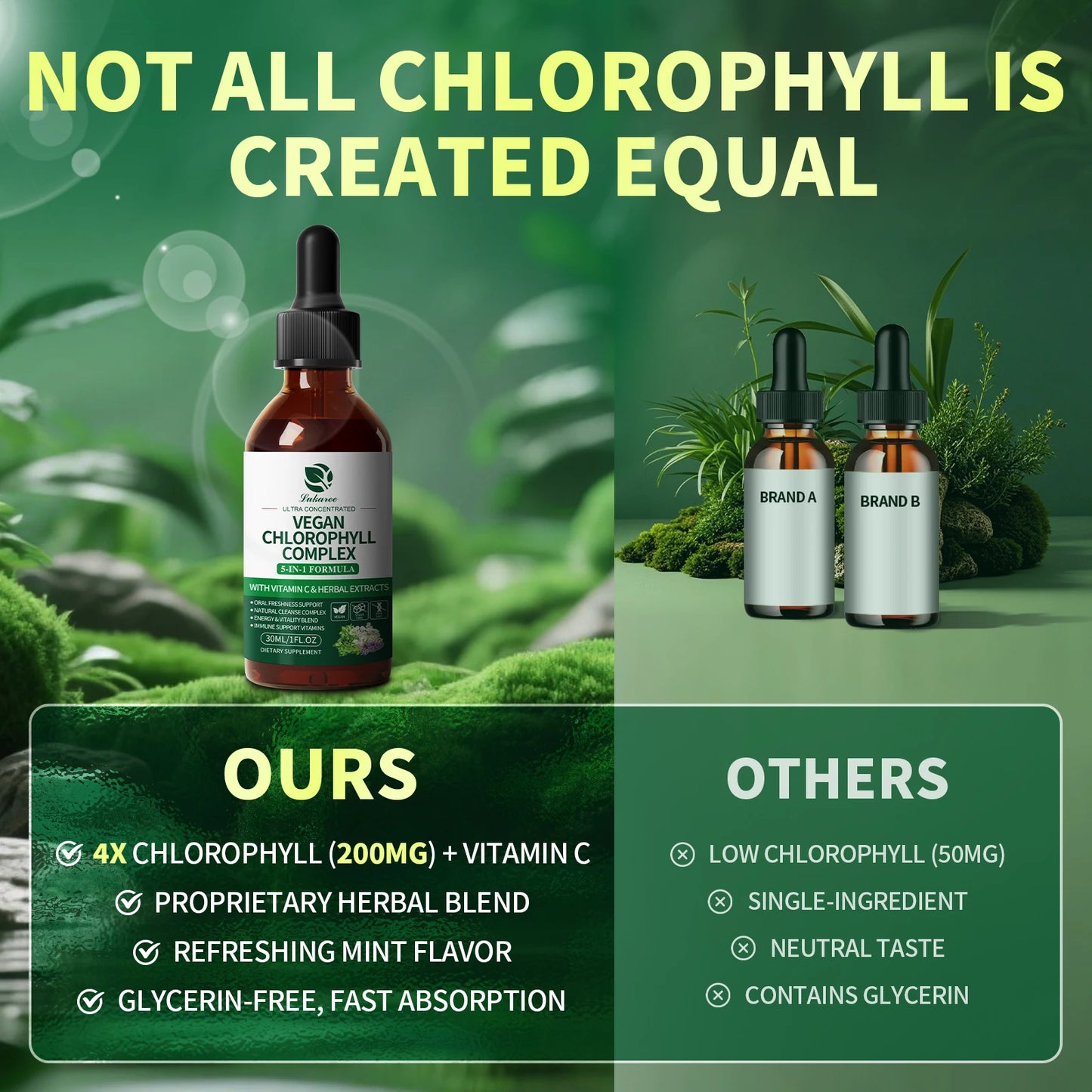 Natural Chlorophyll Liquid Drops for Immune & Gut Health