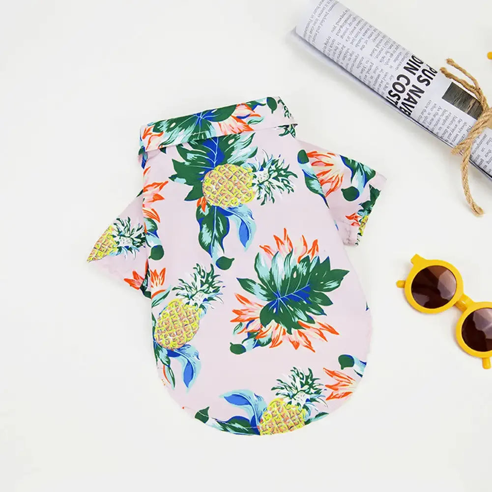 Bonitas camisetas de perro estilo hawaiano | Cómodas camisetas para mascotas