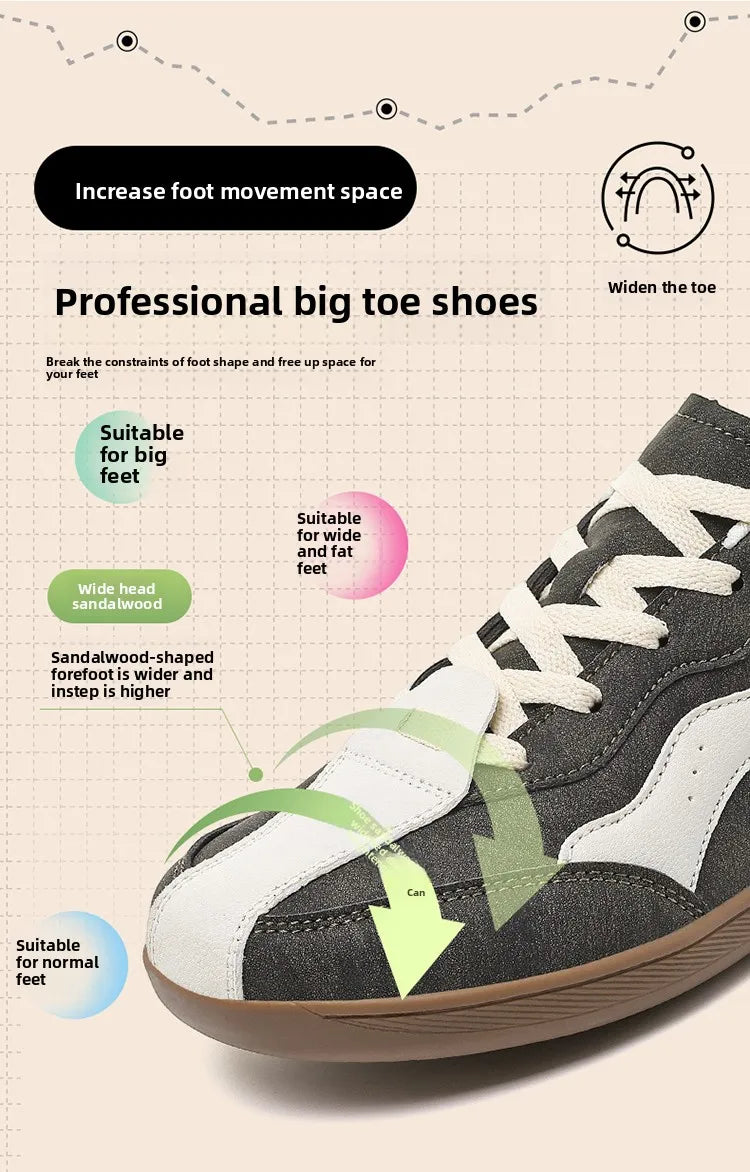 Men's Casual Wide Toe Box Sneakers | Comfortable Non-Slip Trainers