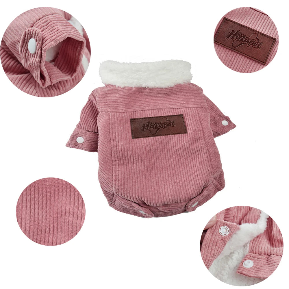 Ropa de invierno para perros de terciopelo de cordero engrosado | Chaqueta cálida para cachorros
