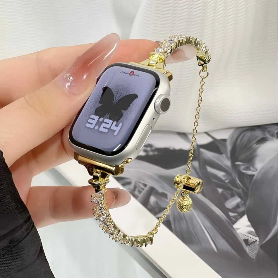 Luxury Zircon Diamond Bangle Strap for Apple Watch Series 10-11