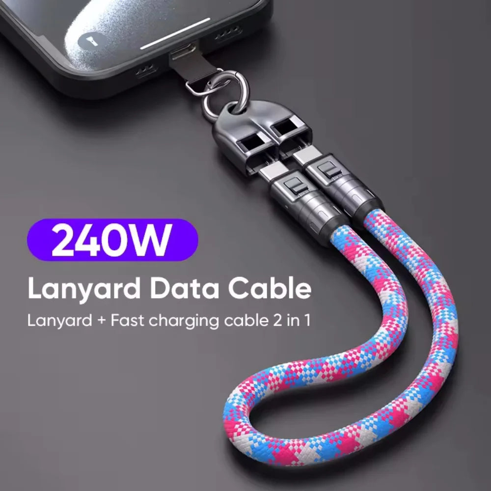 2 in 1 USB-C Phone Lanyard Charging Cable | Fast Charge & Data Transfer