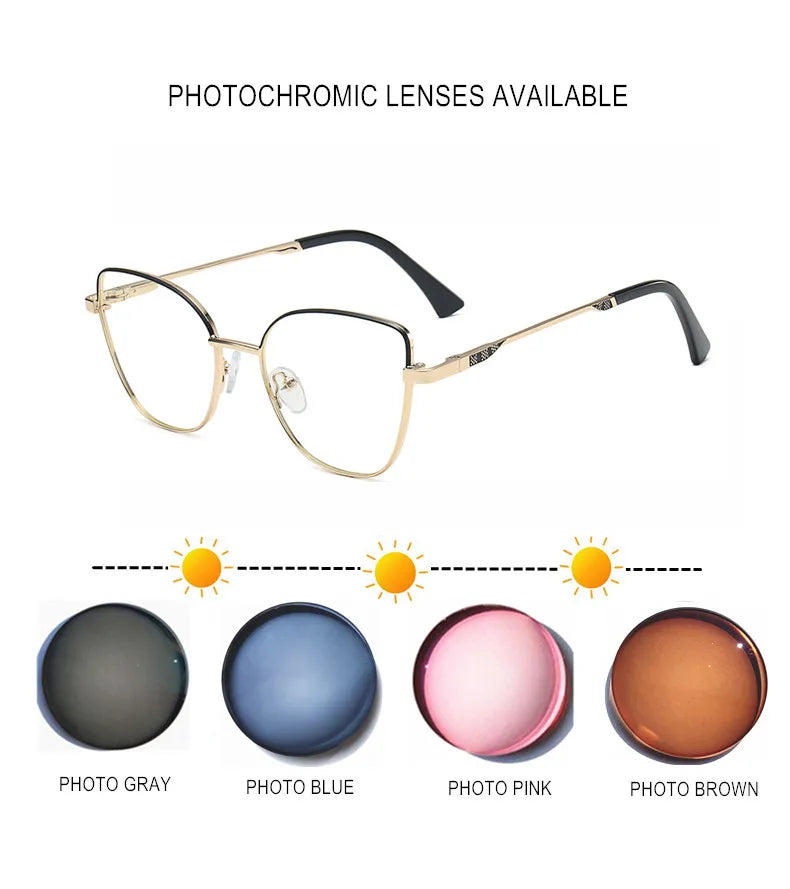 Custom Cat Eye Prescription Glasses for Myopia & Astigmatism