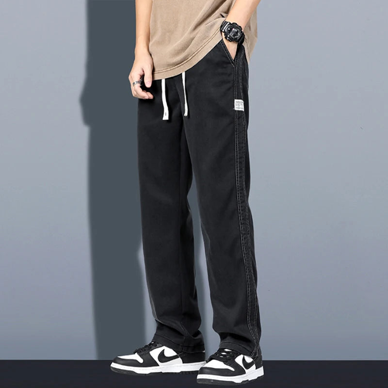 Men's Soft Lyocell Casual Jeans | Thin Loose Straight Pants