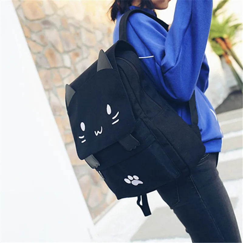 Cute 3D Cat Large Capacity Backpack | Stylish Cartoon Backpacks