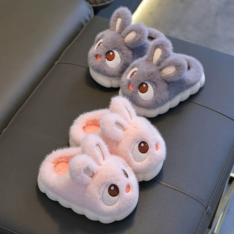 Kids Cute Rabbit Plush Slippers | Warm Winter House Shoes