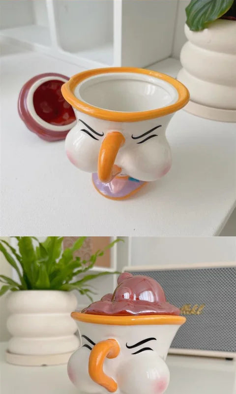 Taza de cerámica creativa con tapa | Perfecta para café y té