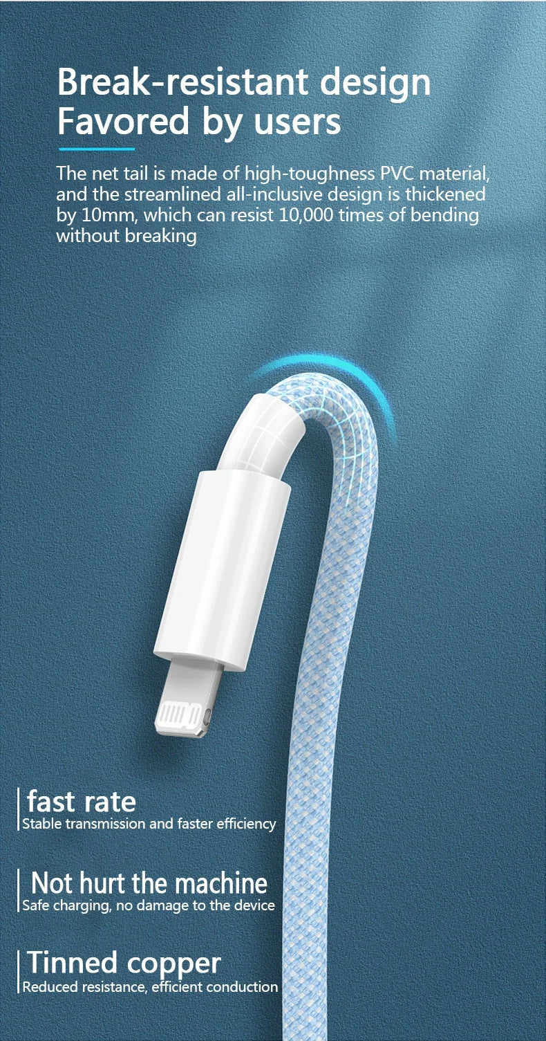 20W USB-C Fast Charging Cable for iPhone & iPad Devices