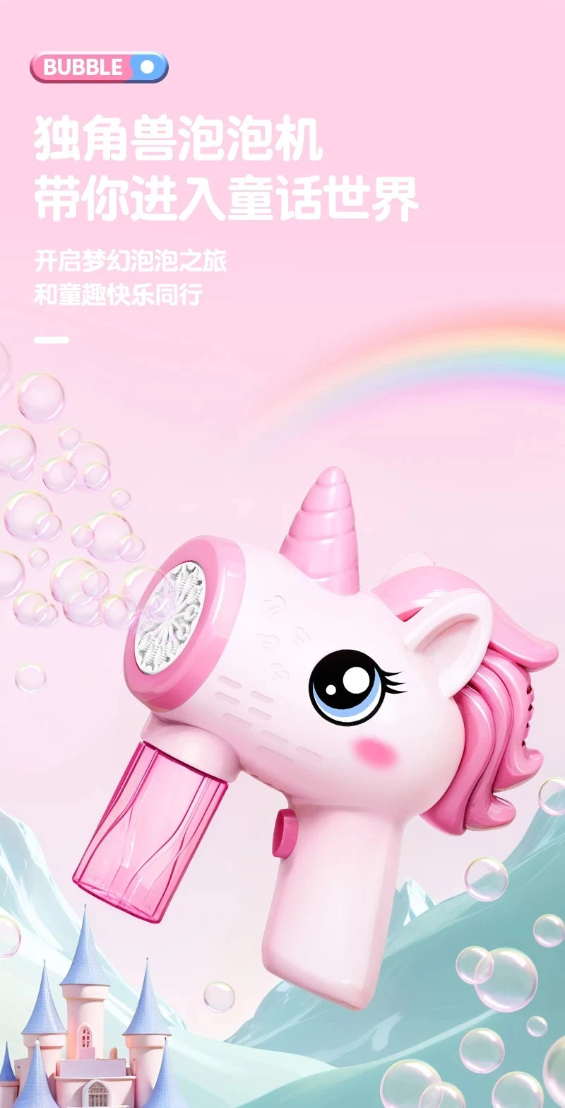 Unicorn Electric Bubble Gun | Automatic Soap Blower for Kids
