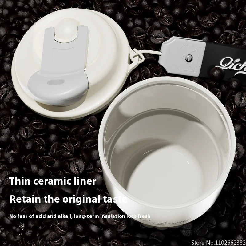Vacuum Insulated Travel Coffee Mug | 410ML Ceramic Liner Tumbler