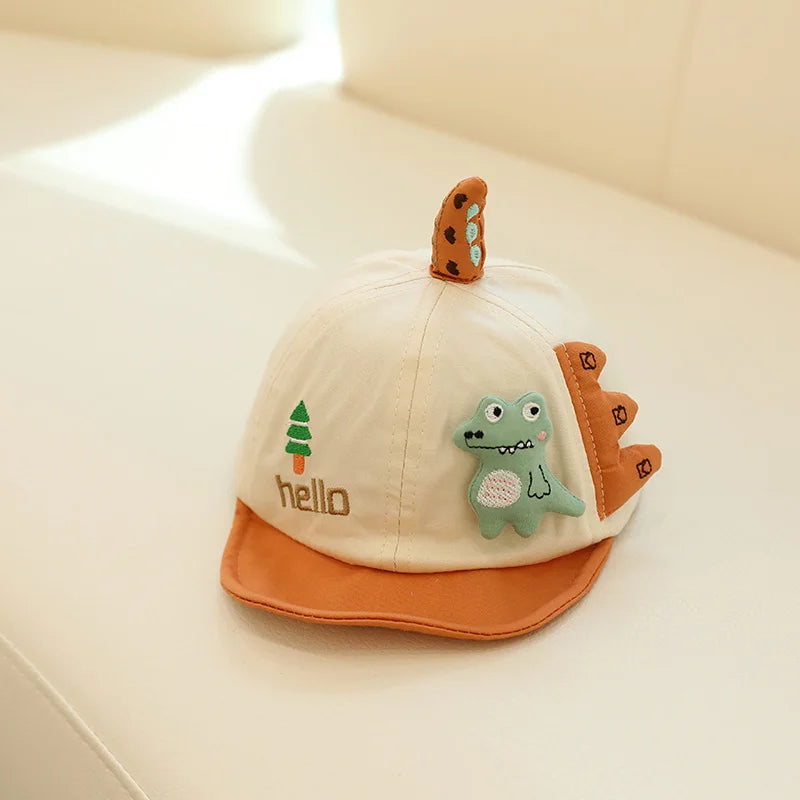 Cartoon Cute Dinosaur Baby Hat | Soft Cotton Sunshade Cap