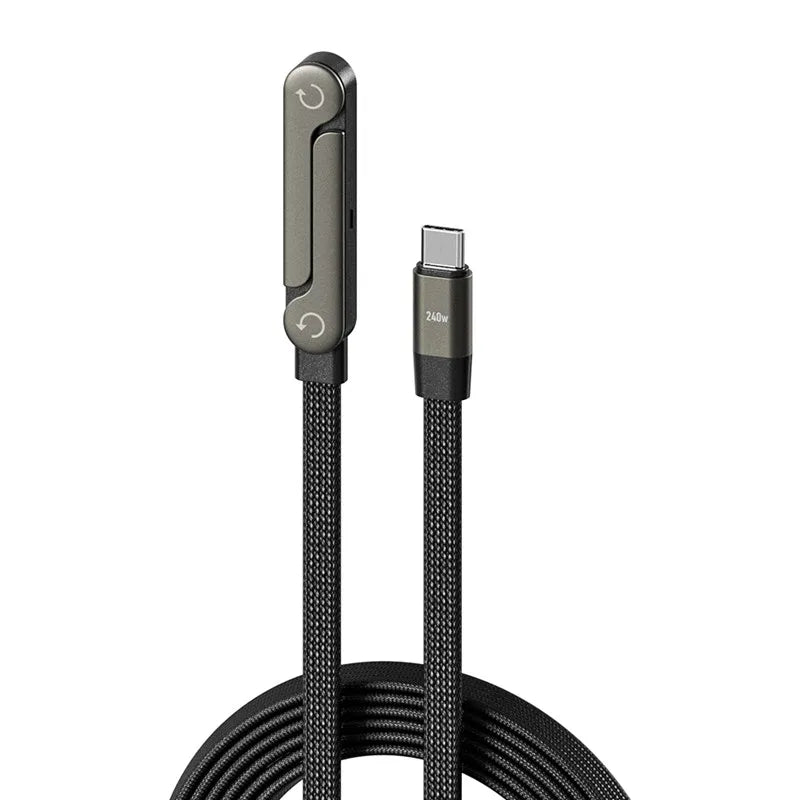 240W Fast Charging Foldable Data Cable | 2-in-1 Type-C Connector