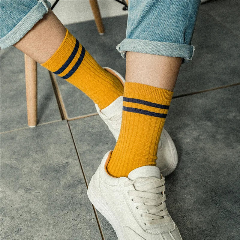 Stylish Women's Striped Long Socks | Comfortable Casual Footwear