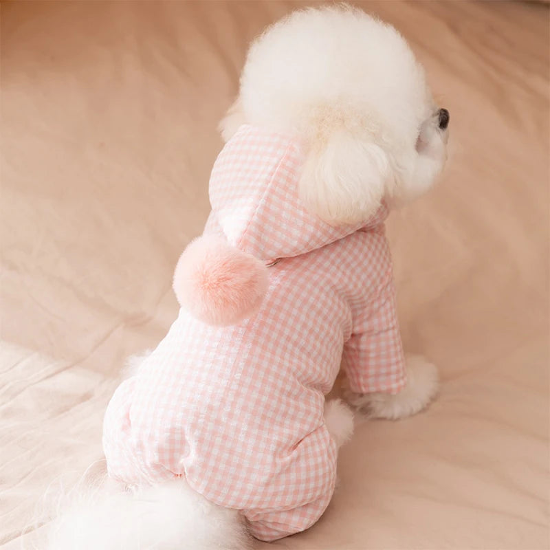 Cozy Four-Legged Jumpsuit for Small Dogs | Winter Pet Pajamas