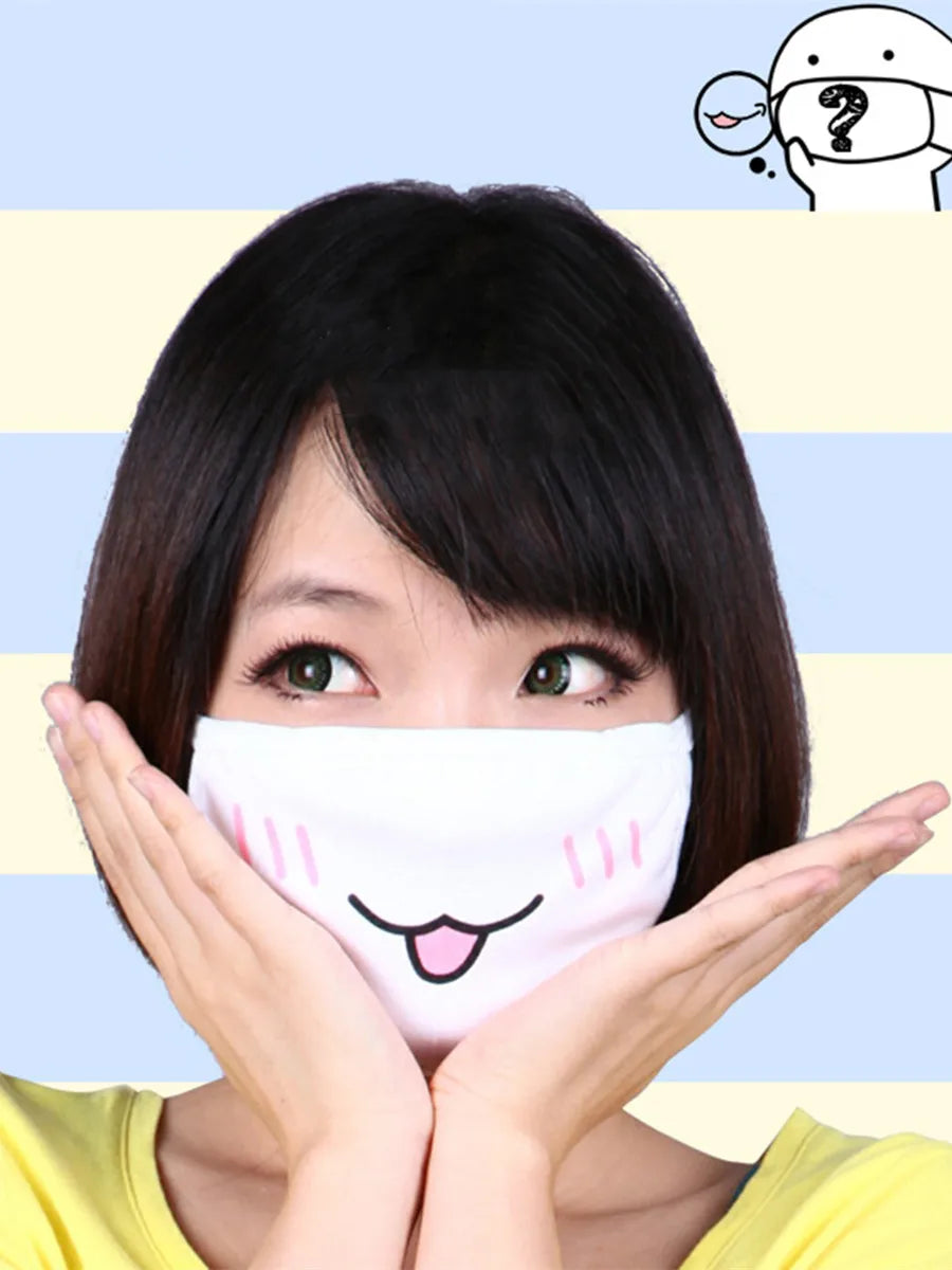 Funny Expression Anime Party Mouth Face Mask | Unisex Kawaii Mask
