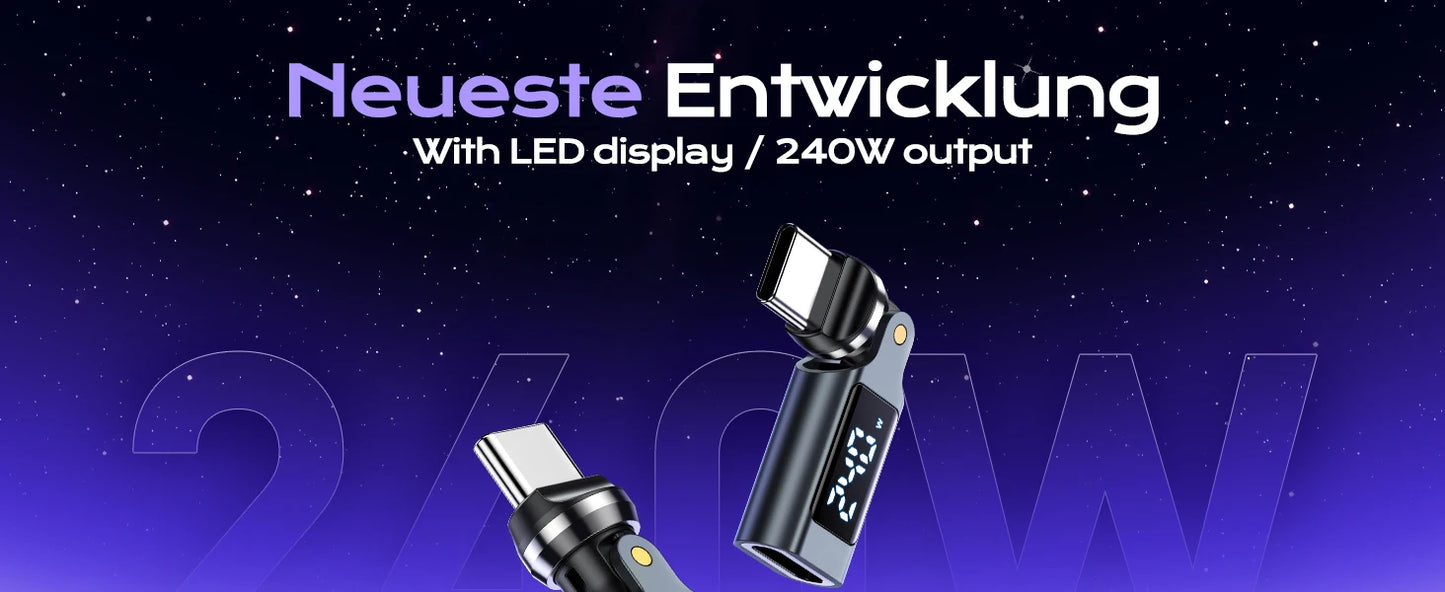 USB C OTG Adapter with Digital Display | Fast 5A Charging Converter