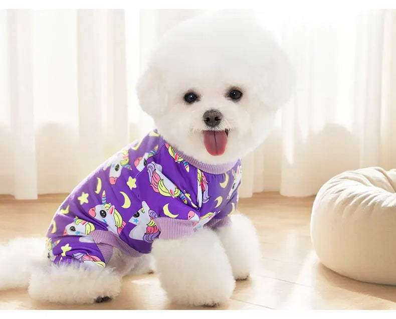 Comfy Dog Onesies Pajamas | Cute Cartoon Pet Jumpsuit for Small Breeds