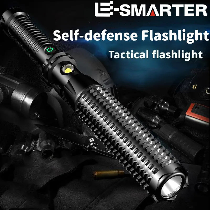Rechargeable Tactical Flashlight | Self-defense Torch & Window Breaker