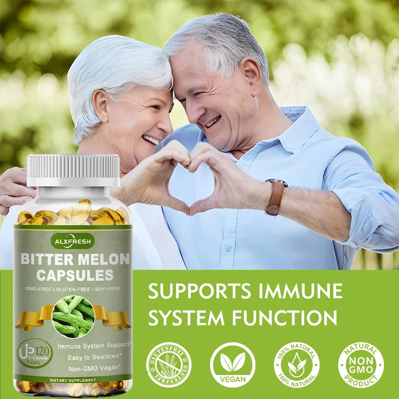 Alxfresh Bitter Melon 2500mg | Non-GMO Vegan Gluten-free | Health Nutrition Supplement for Adult Old People