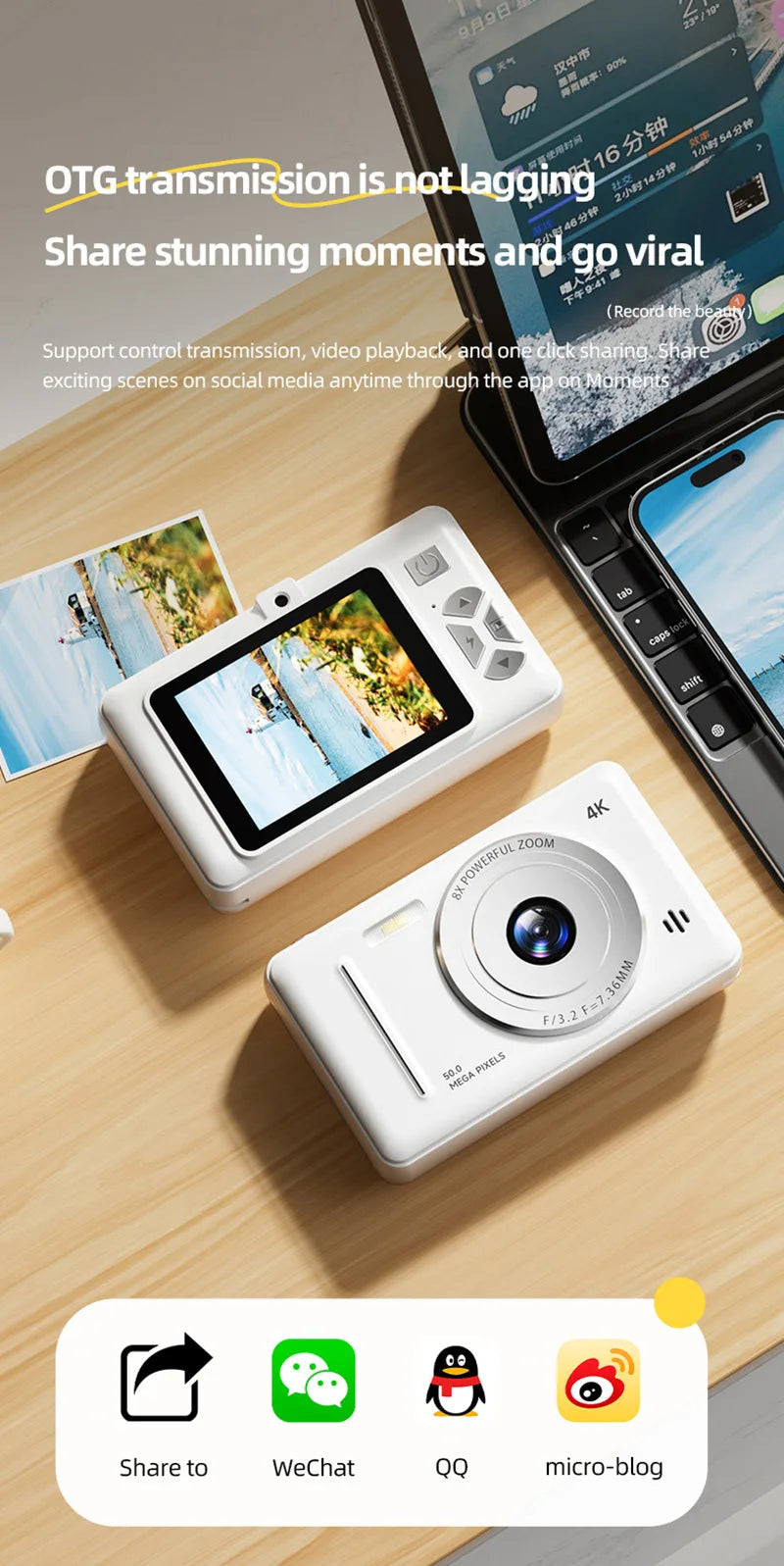 Portable 4K CCD Retro Digital Camera | 50MP Autofocus Photography