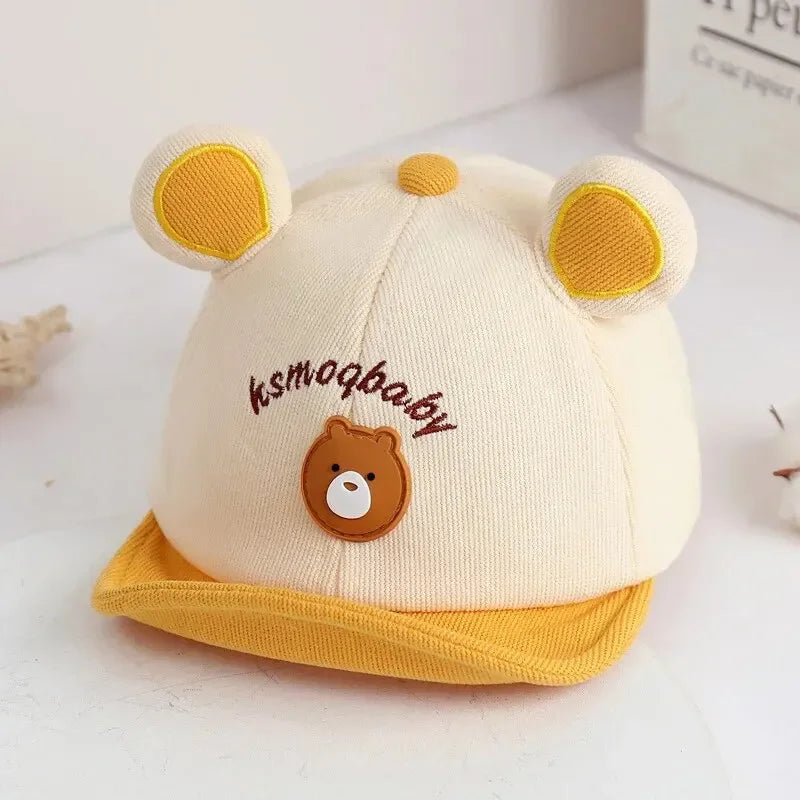 Cute Baby Cartoon Bear Baseball Cap for Infants | Adjustable Sun Hat