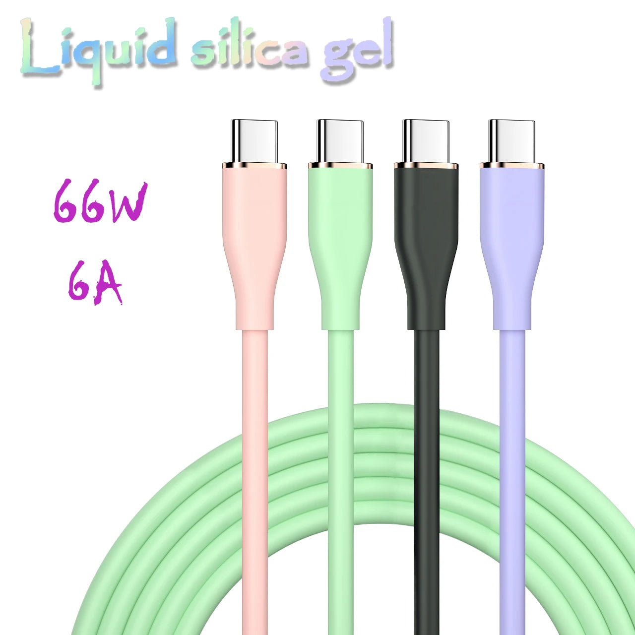 Liquid Silicon USB-C Fast Charging Cable | 66W High-Speed Charger