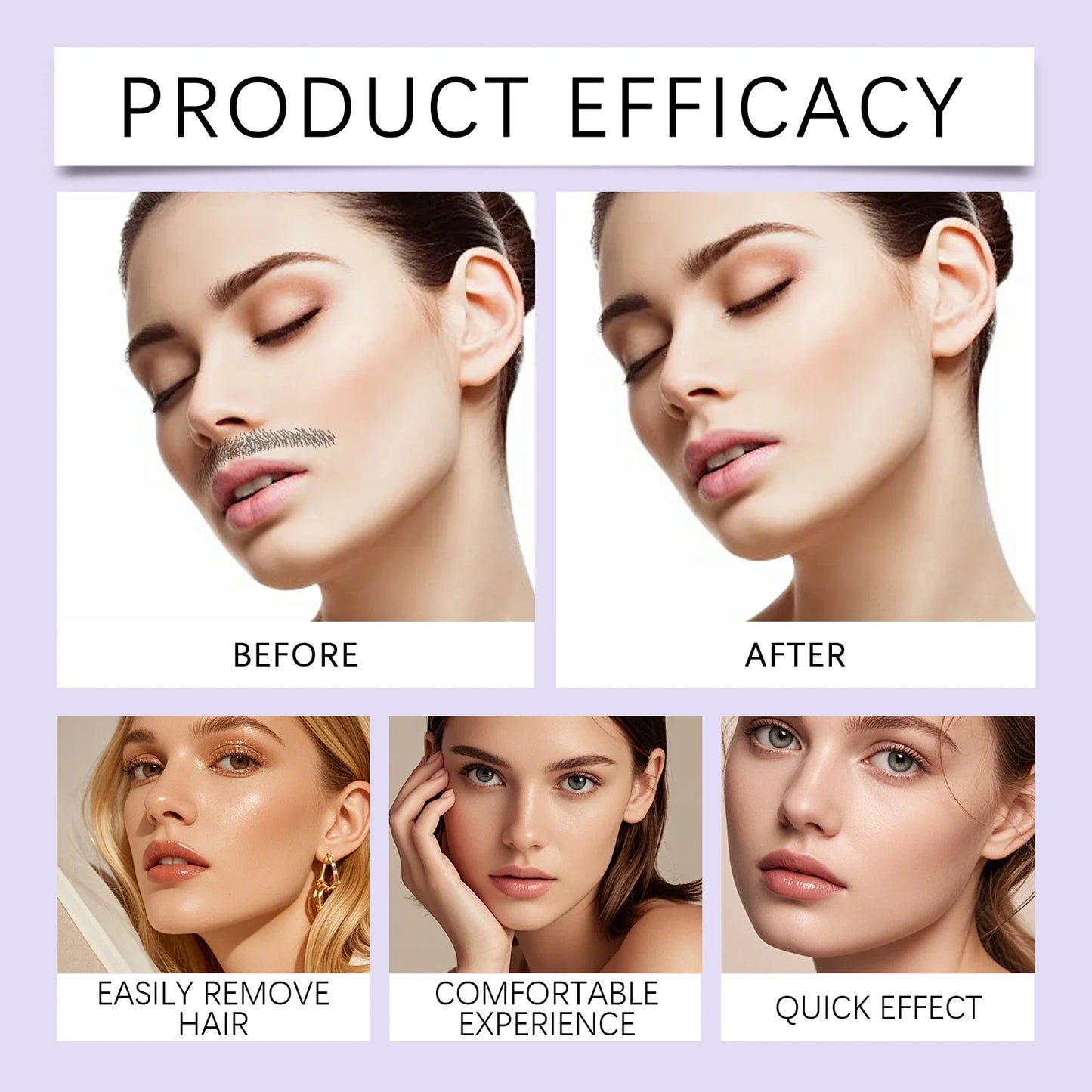 Gentle Facial Hair Removal Cream | Painless Skin Care Solution