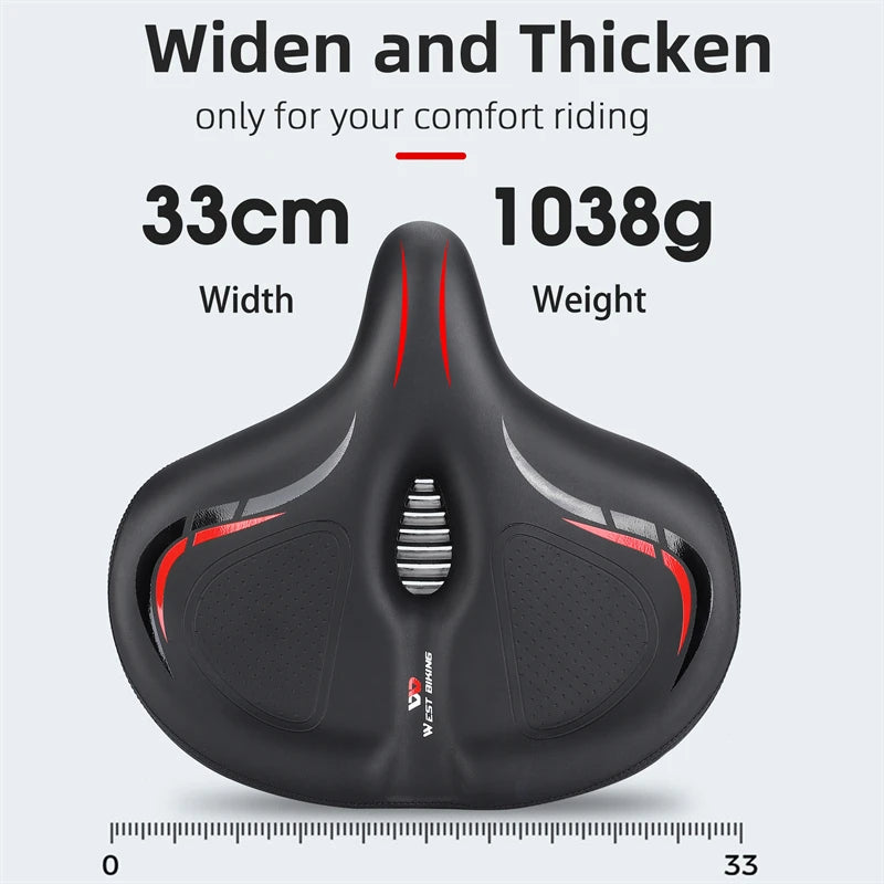 Oversize Comfortable Bicycle Saddle | Breathable Bike Seat Cushion