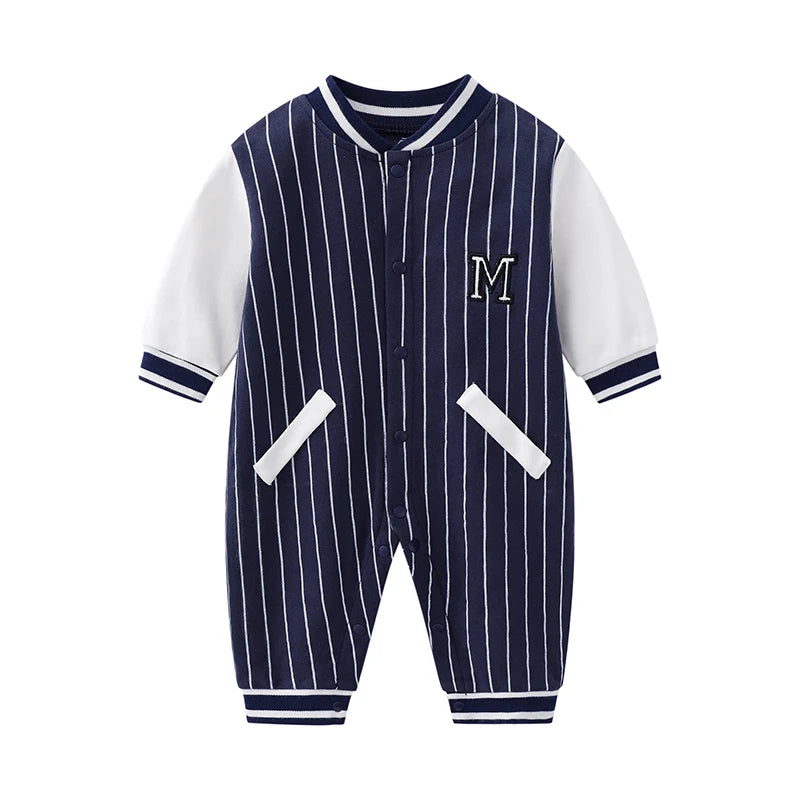 Baby Boy's Cotton Baseball Jumpsuit | Adorable Autumn Outfit