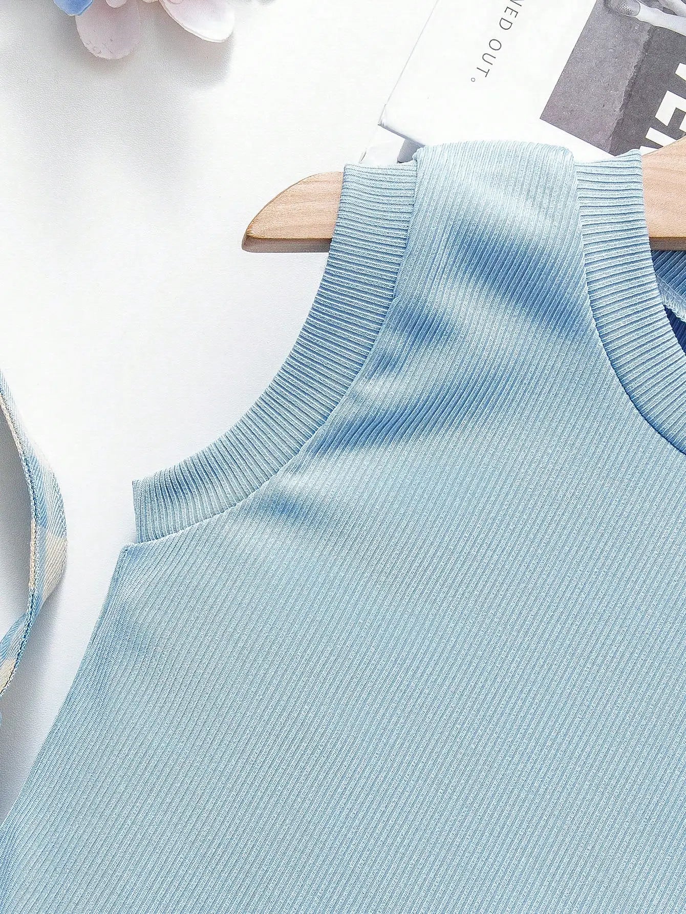 Little Girl's Blue and White Plaid 3-Piece Outfit Set | Summer Fun