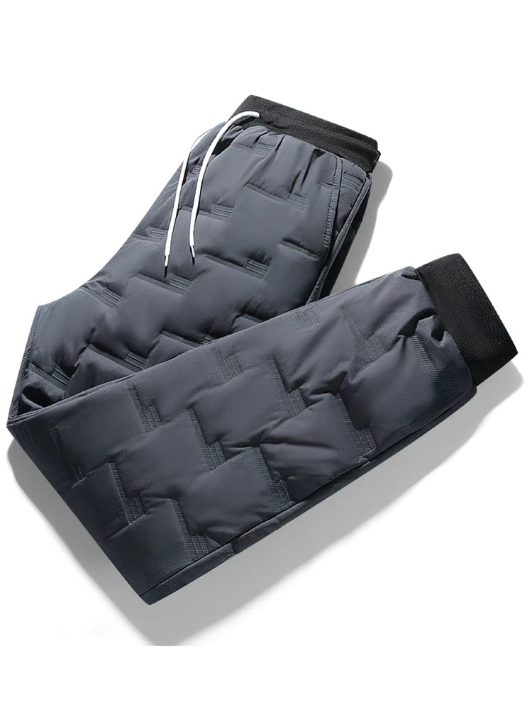 Outdoor Winter Thicken Warm Pants Men Waterproof Padded Cotton Jogger Pants Casual Sport Sweatpants Thermal Lightweight Trousers