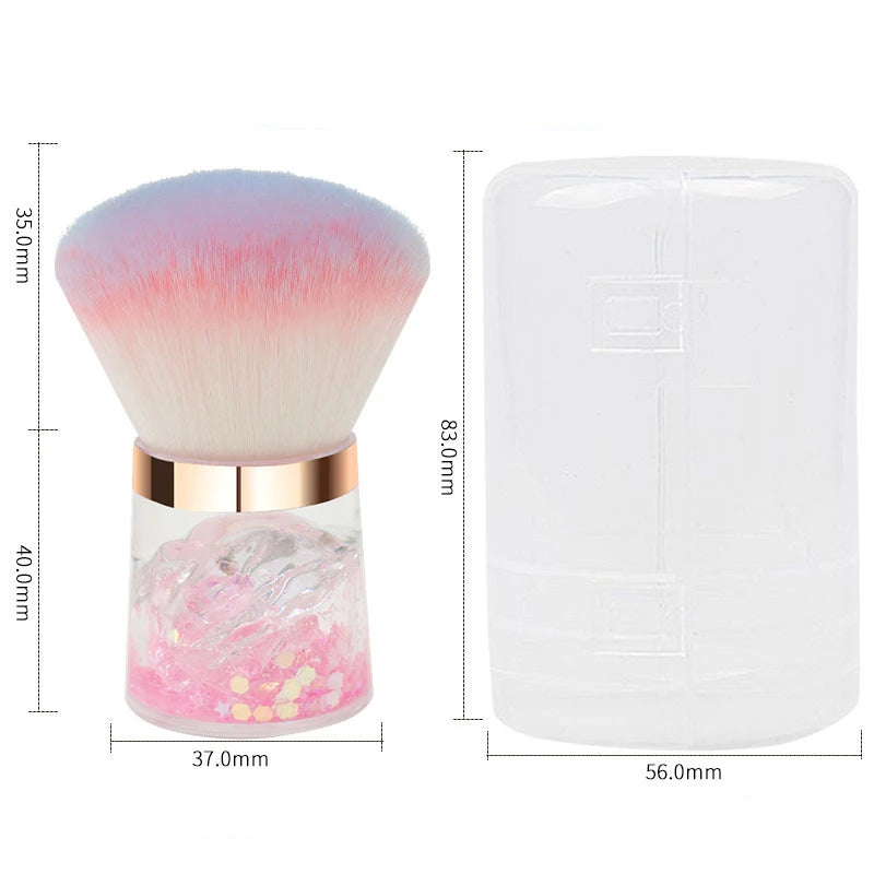 Portable Pink Blush and Nail Dust Brush | Essential Beauty Tool